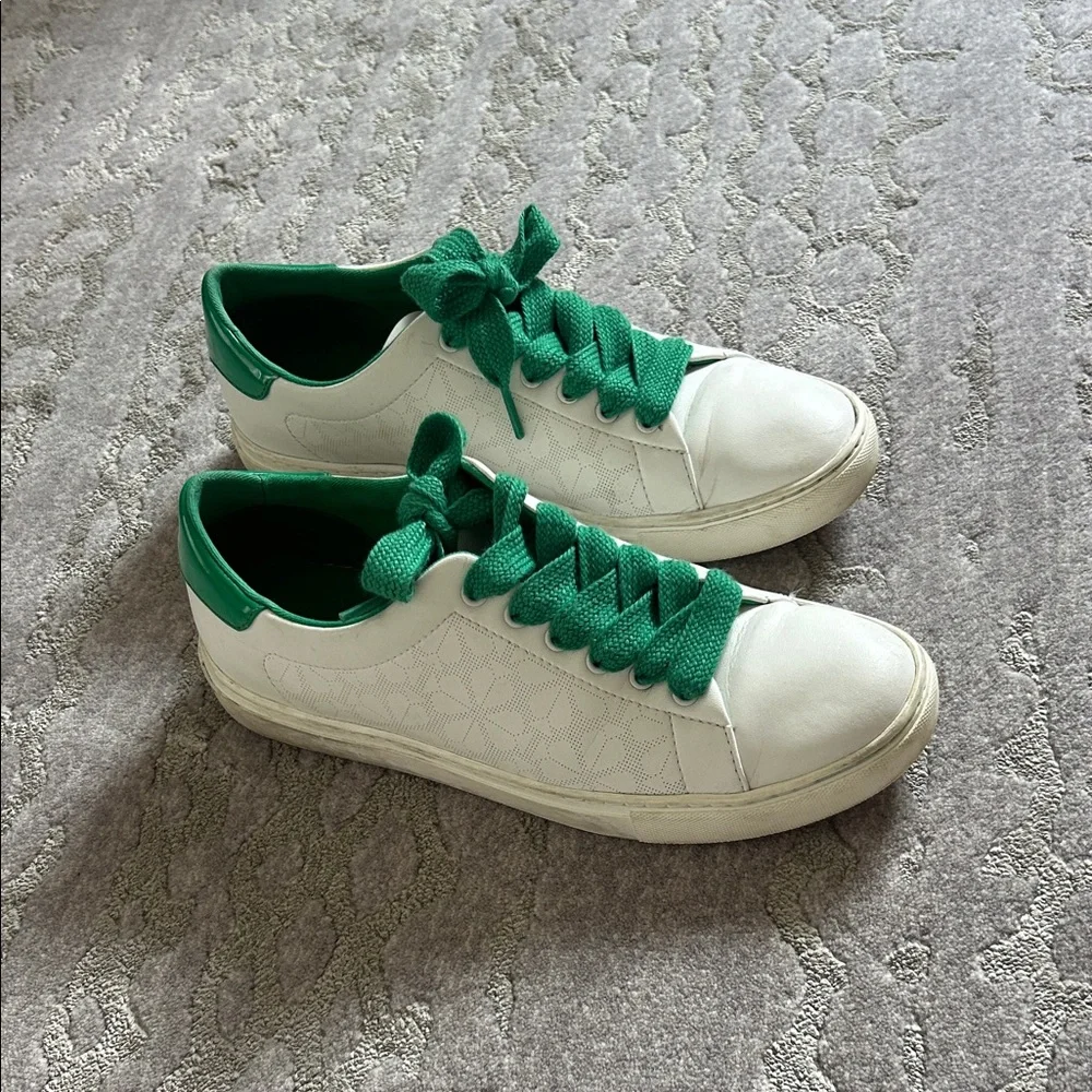 Kate Spade White & Green Fashion Sneakers